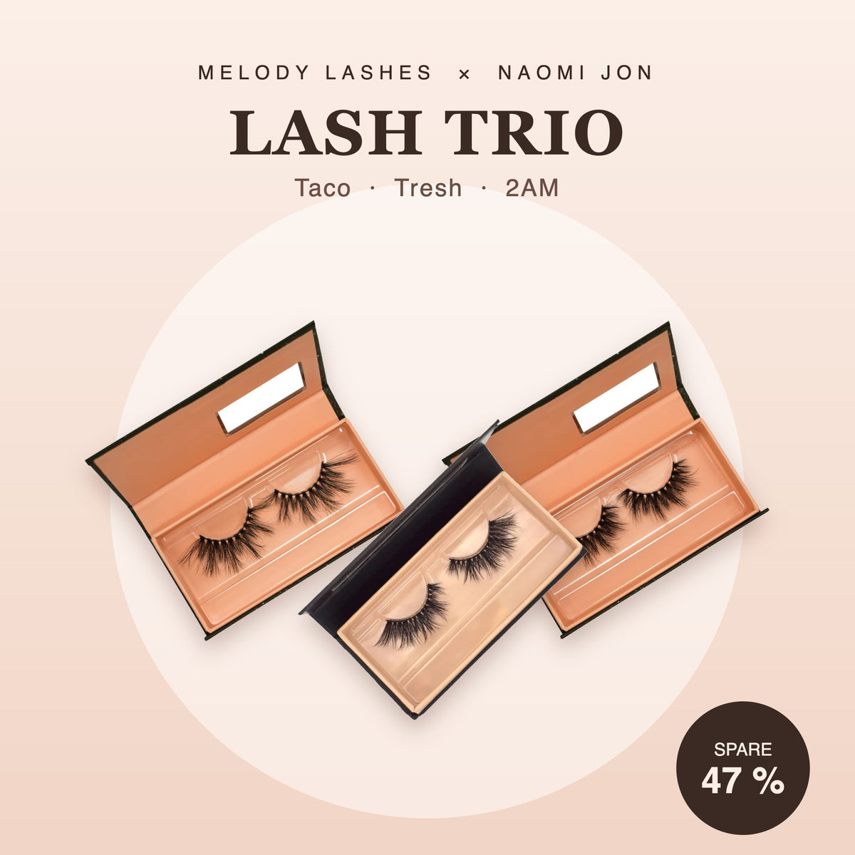 Naomi Jon Lash Trio – Taco, Tresh und 2AM Wimpern im Set